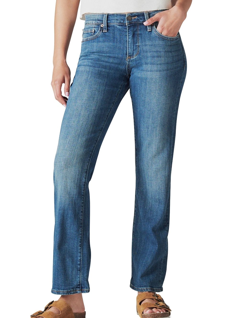 Lucky Brand Womens Dark Wash Blue Easy Rider Straight Leg Jeans Size 12/31